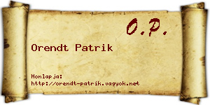 Orendt Patrik névjegykártya